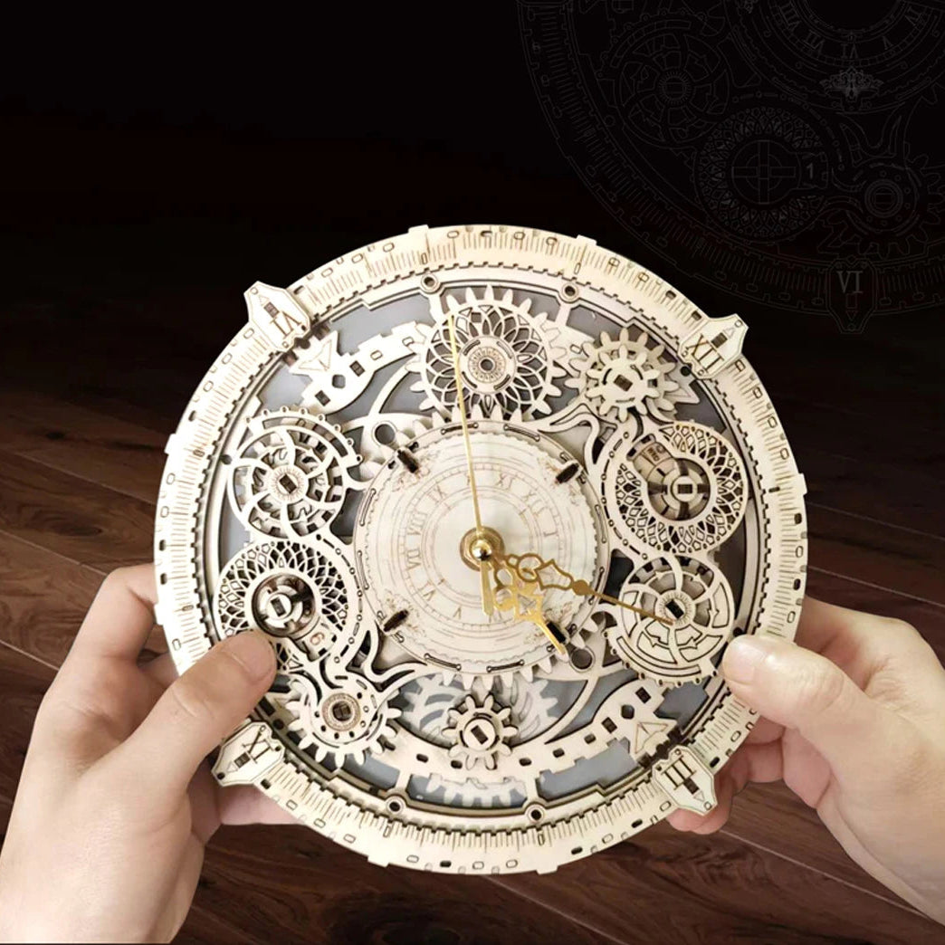 Puzzle 3D en Bois | Horloge Lumineuse