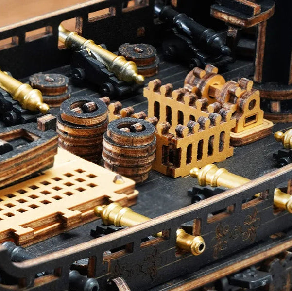 Puzzle 3D en Bois | Bateau Pirate