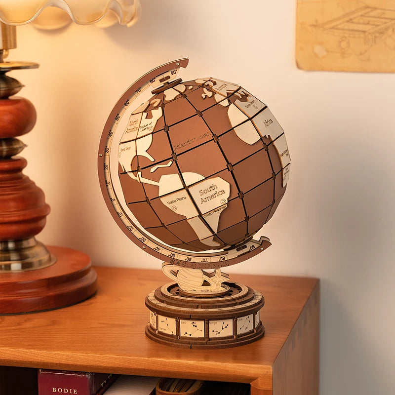 Puzzle 3D en Bois | Globe Terrestre Édition World