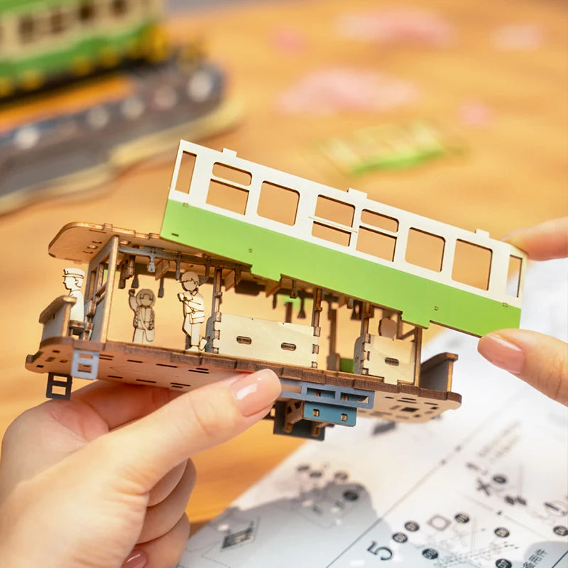 Puzzle 3D en Bois | Journée Tramway Sakura